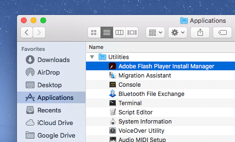 uninstall adobe flash player mac high sierra